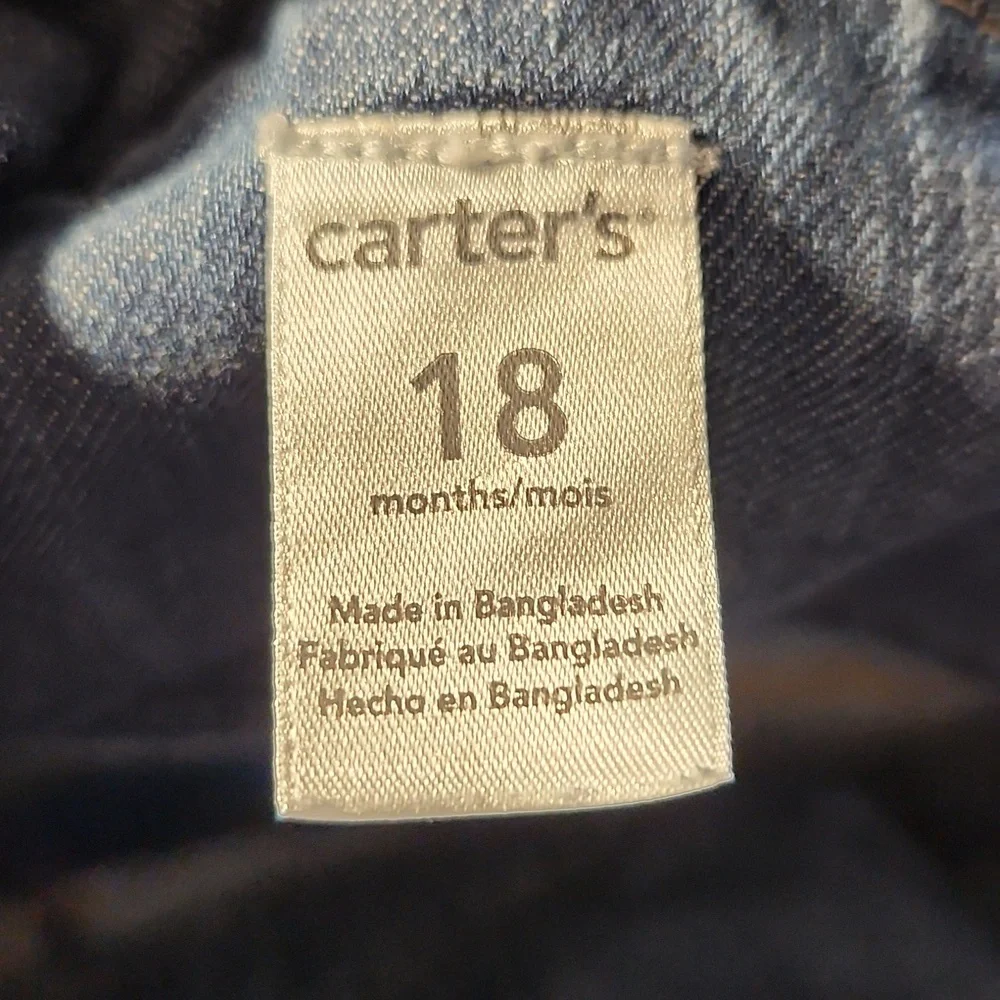 CARTERS 18M Jean Overalls Snap Button Legs